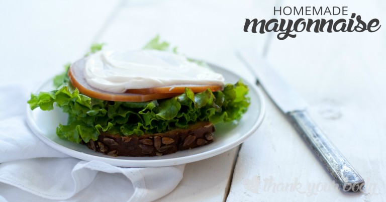 Homemade mayonnaise is surprisingly healthy, and so easy to make! Organic eggs, olive oil and apple cider vinegar make this mayo tasty and good for you.