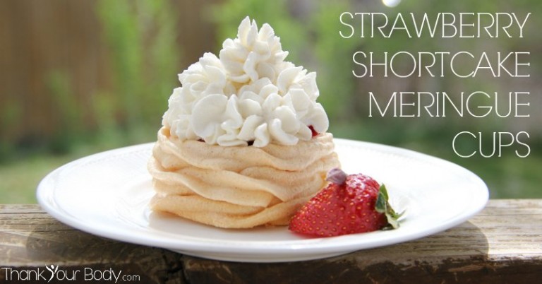 Gluten and grain free strawberry shortcake meringue cups are elegant and delicious!
